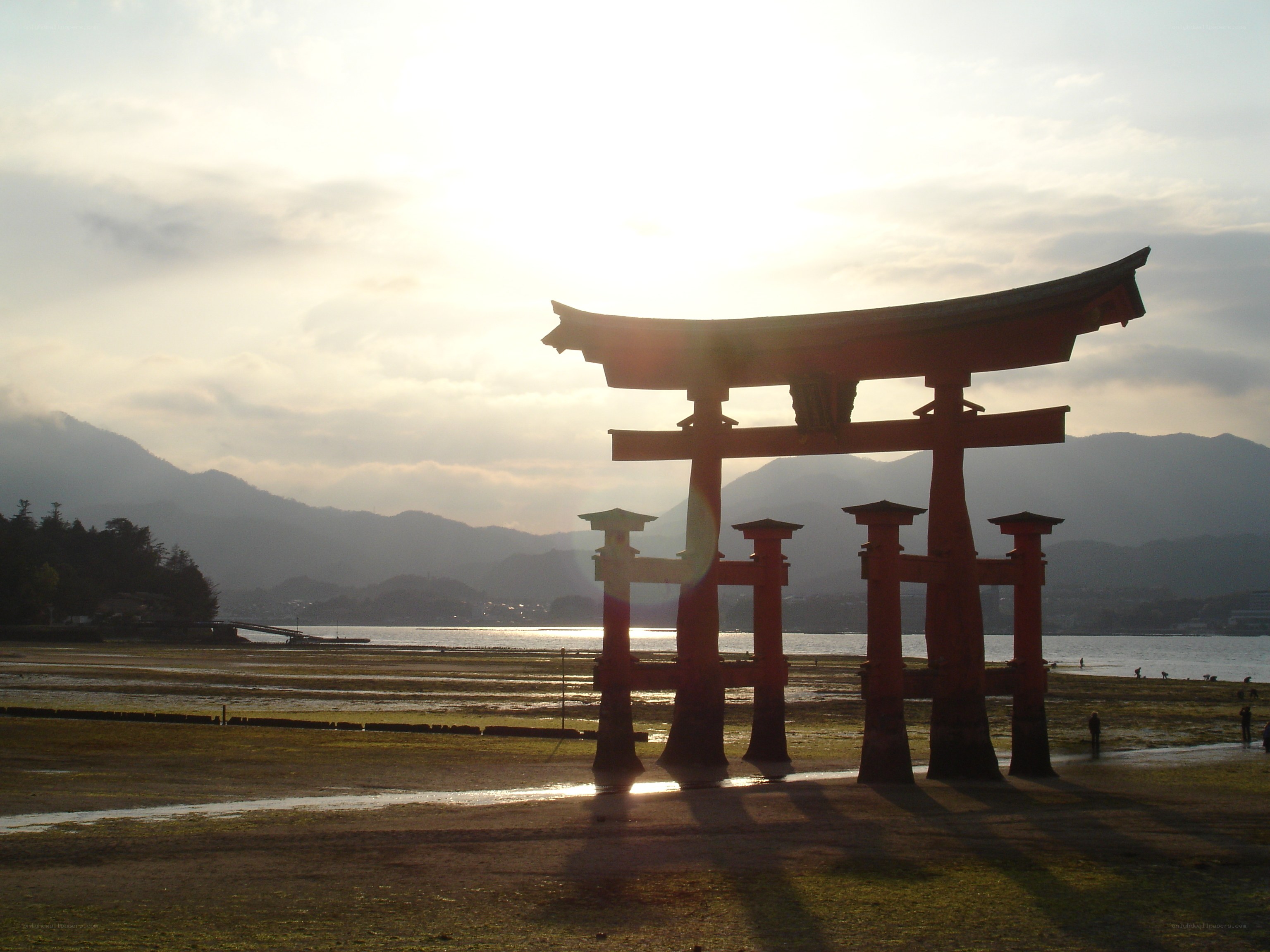 Torii gate at sunset