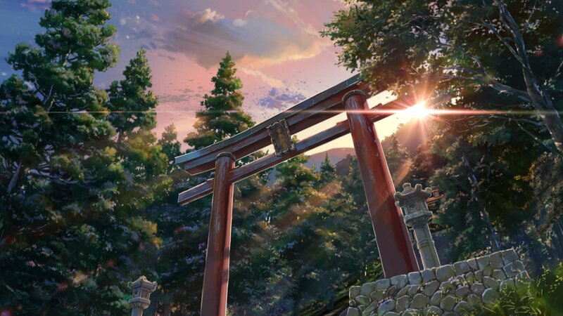 Torii Gate at Sunset — Green