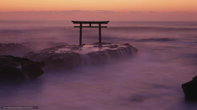 Torii gate at sunset