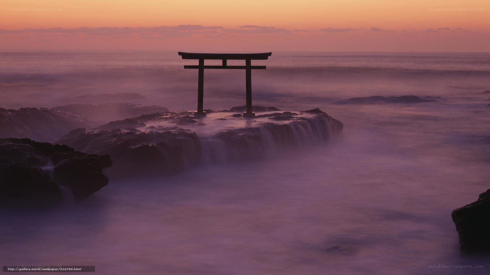 Torii gate at sunset