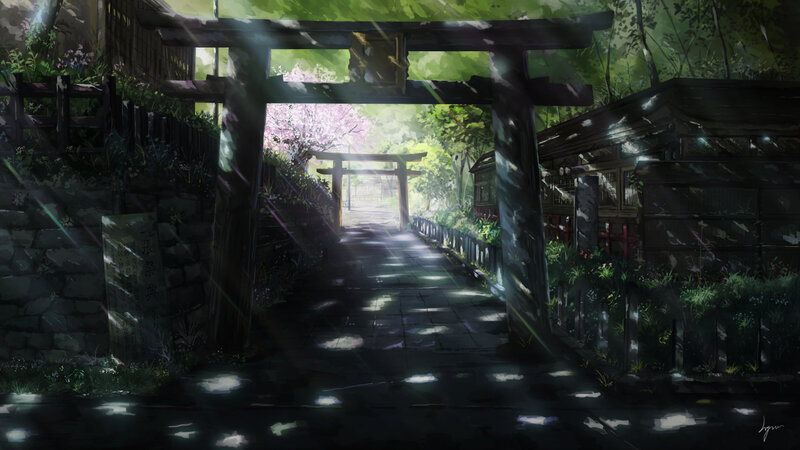 Torii Gate in Forest — Green, Serene, Spring