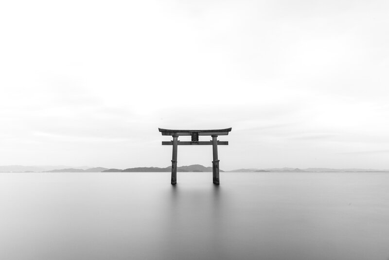Torii Gate in Water — Black, Serene