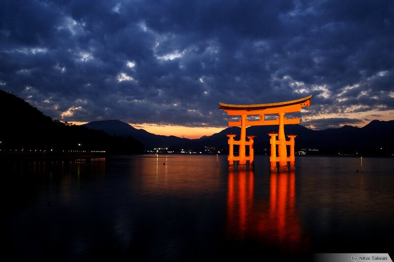 Torii Gate in Water — Orange, Dramatic