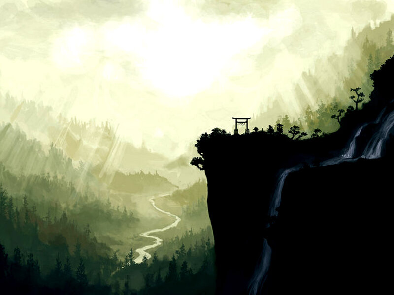 Torii Gate on Cliff