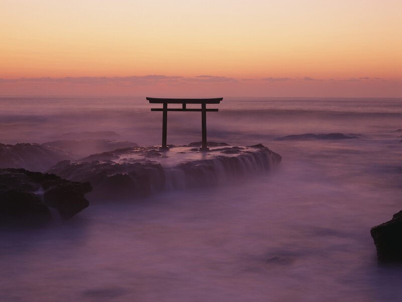 Torii Gate on Rocks