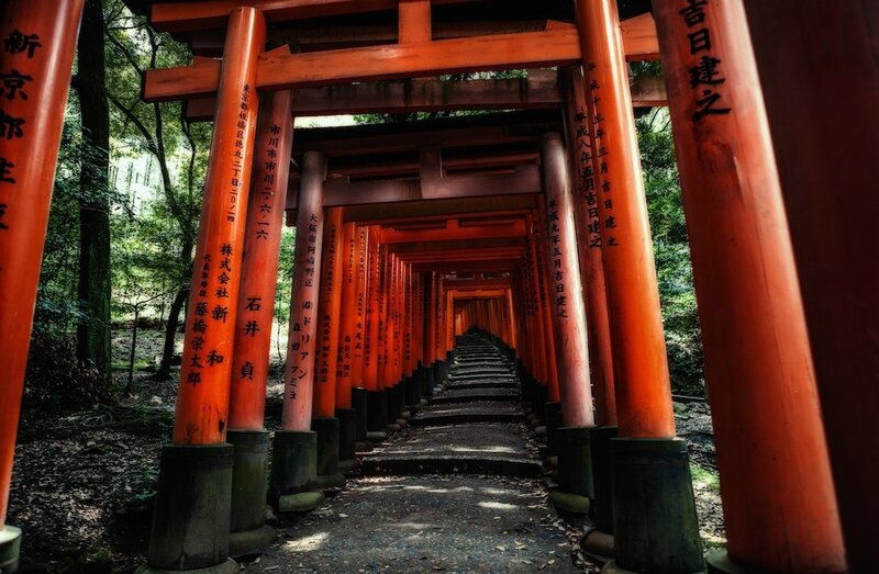 Torii gate tunnel at Fushimi Inari Shrine