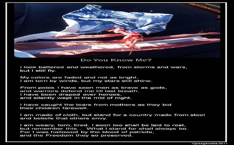 Torn American Flag — Blue