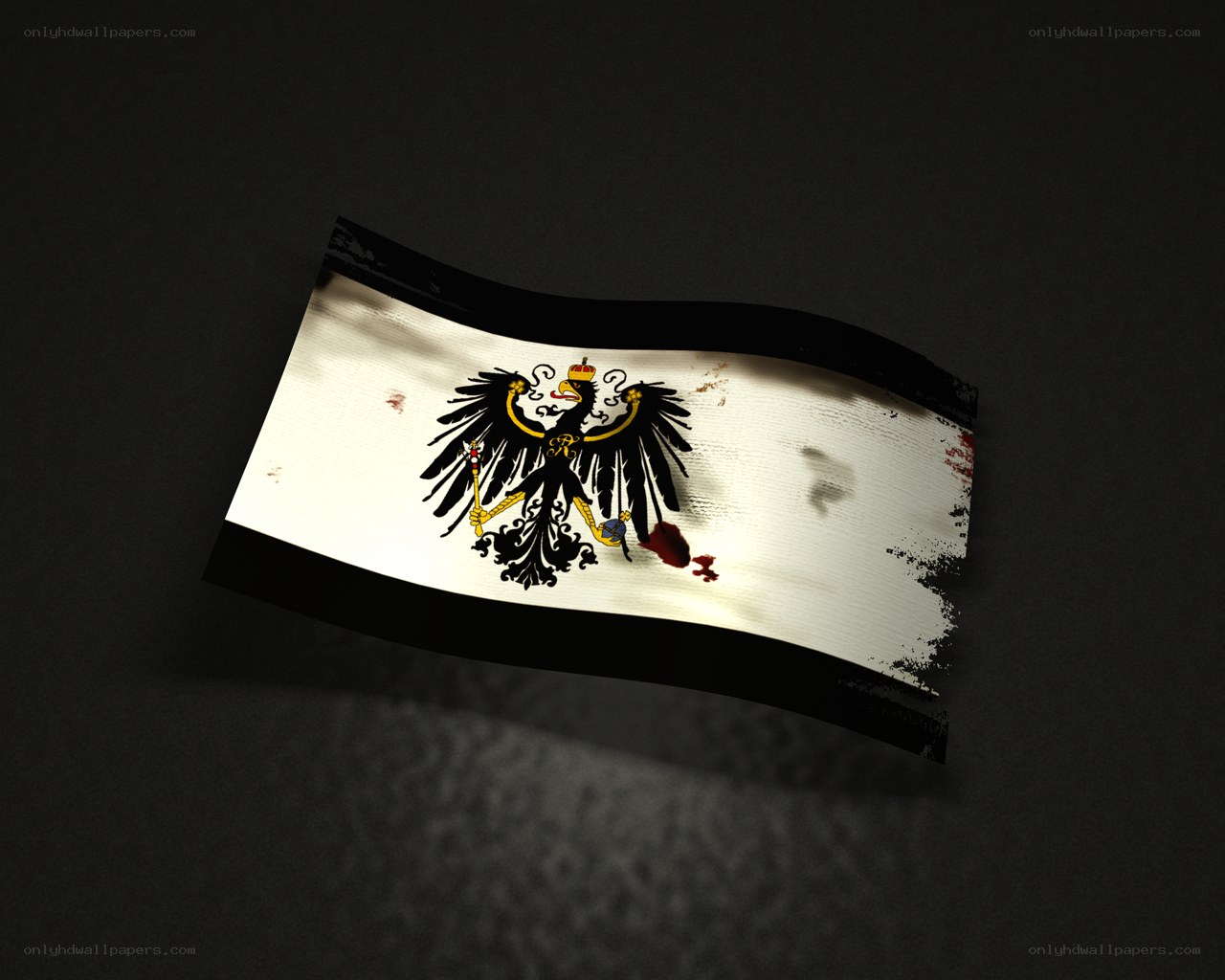 torn flag with imperial eagle