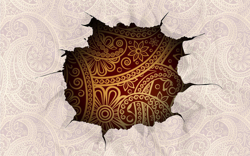 Torn Paper Revealing Pattern