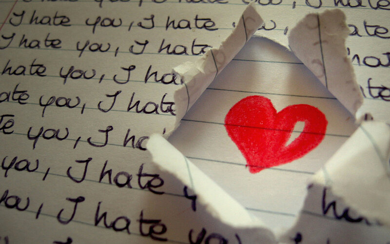 Torn Paper with Heart — Red