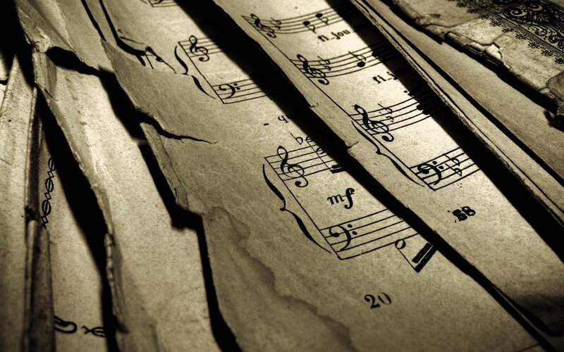 torn sheet music