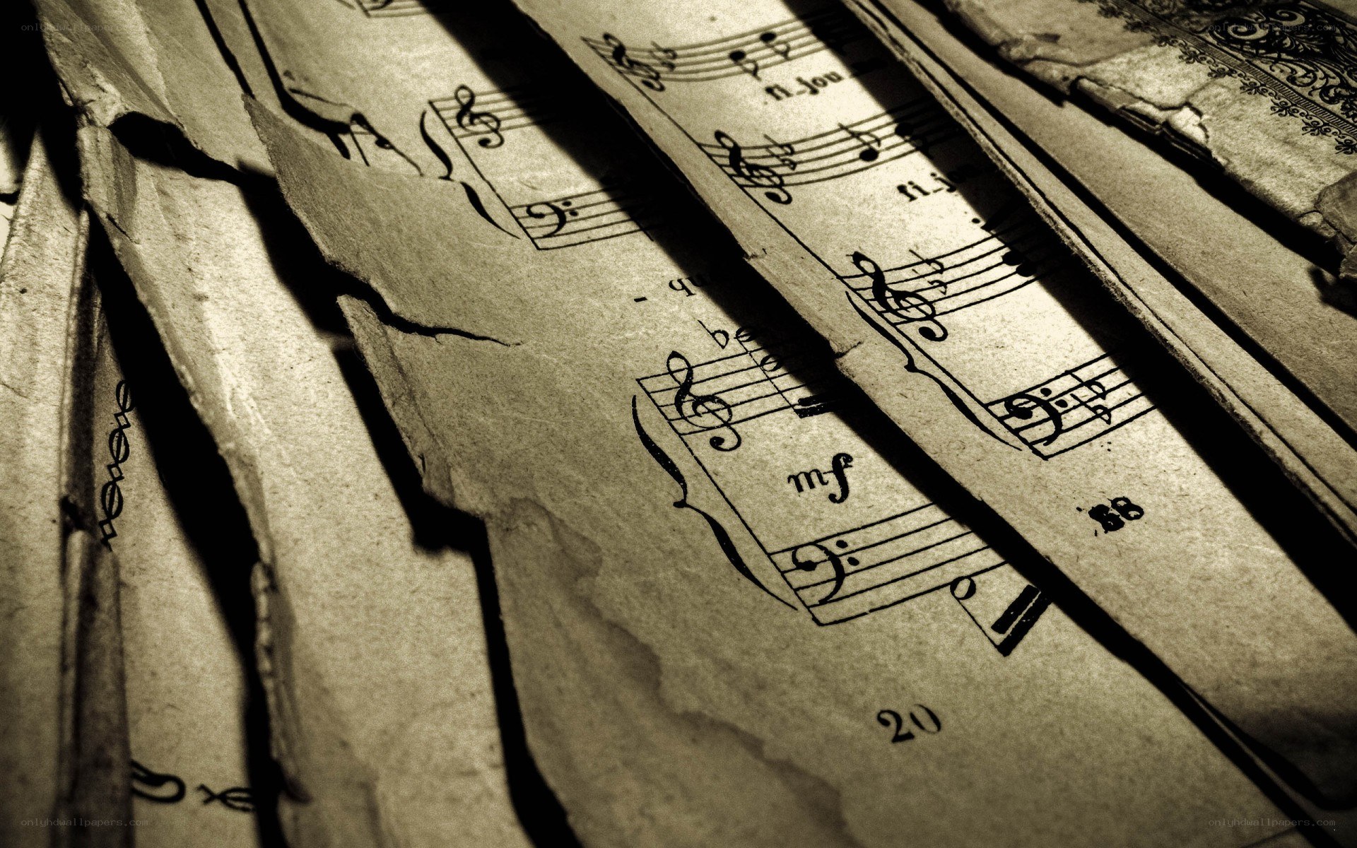 torn sheet music