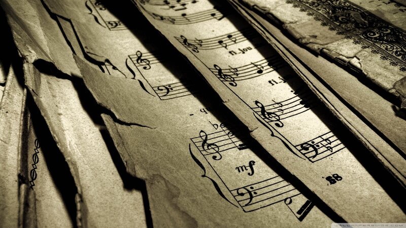 Torn Sheet Music — Brown, Dramatic