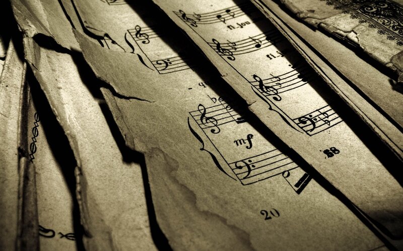 Torn Sheet Music — Brown