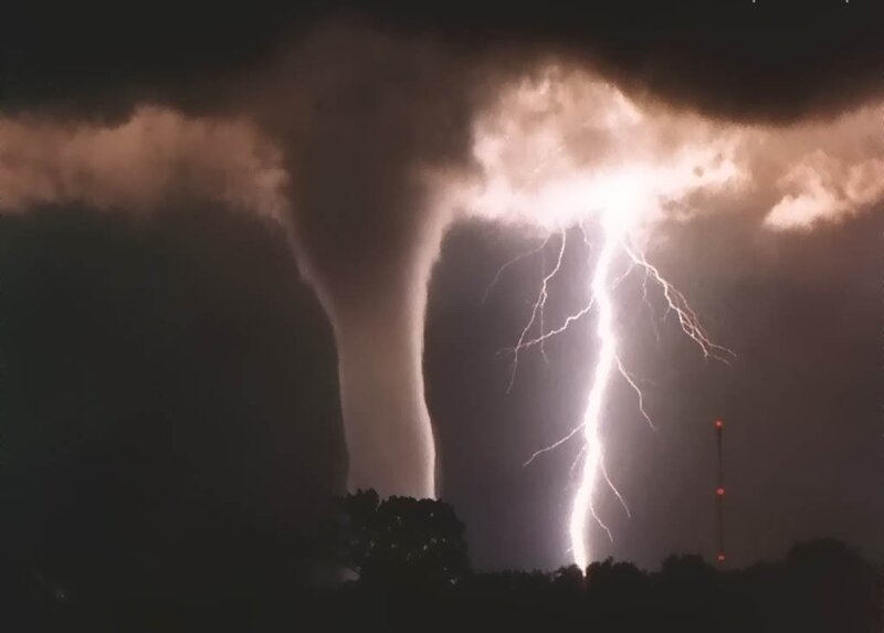 Tornado and Lightning — Black