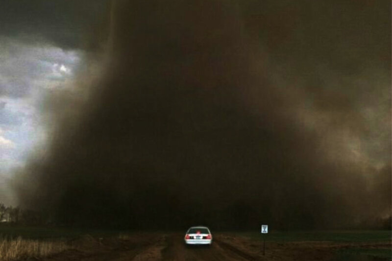 Tornado Approaching Car