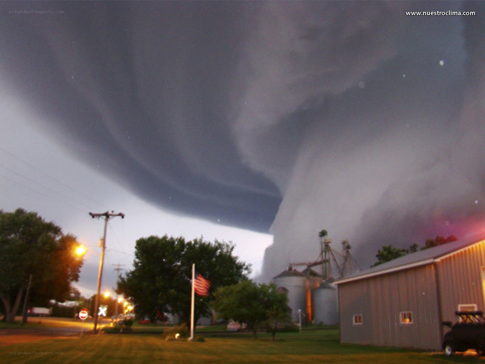 Tornado approaching rural town