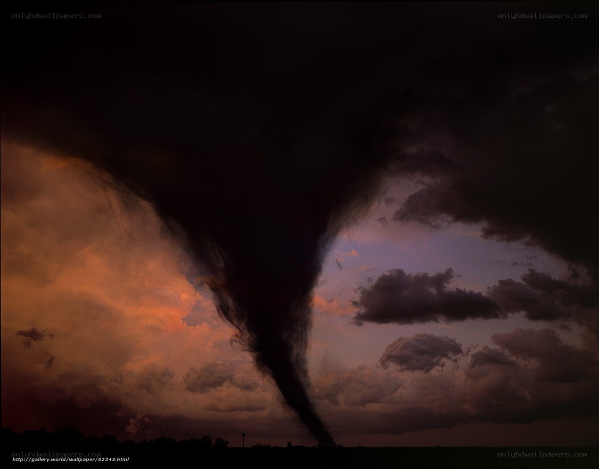 Tornado at dusk