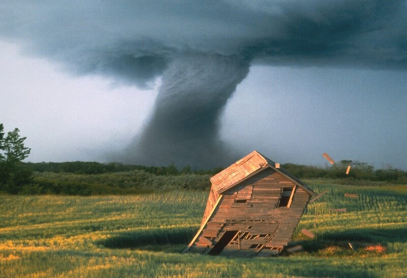 Tornado Destroying House