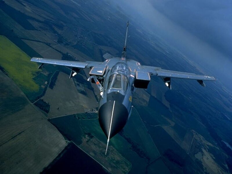 Tornado Fighter Jet — Blue, Dramatic, Photograph