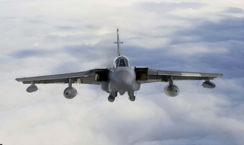 Tornado Fighter Jet — Gray, Dramatic, Digital Art