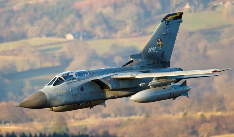 Tornado Fighter Jet — Gray, Dynamic, Afternoon, Photograph, Mountains