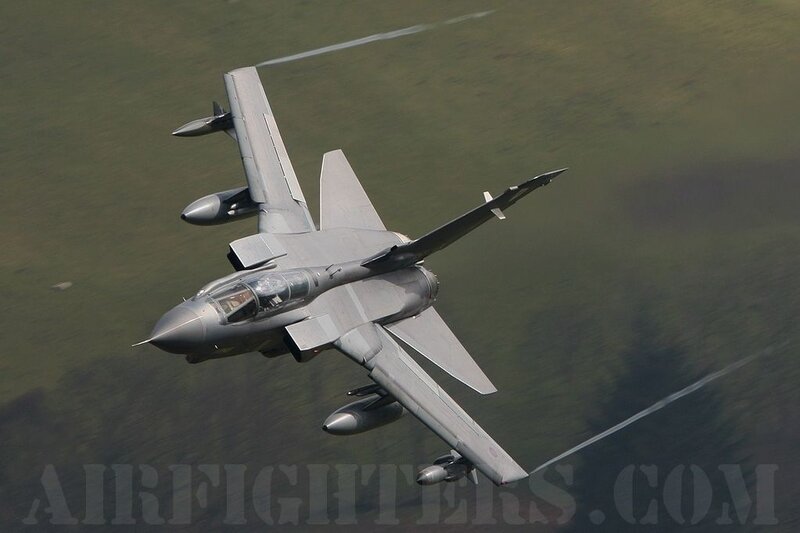 Tornado Fighter Jet — Gray, Dynamic, Afternoon