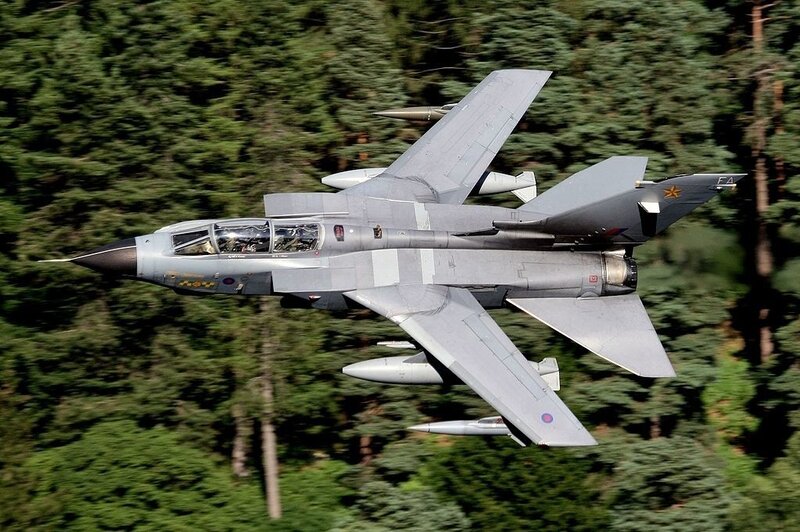 Tornado Fighter Jet — Gray, Dynamic, Photograph, Forest