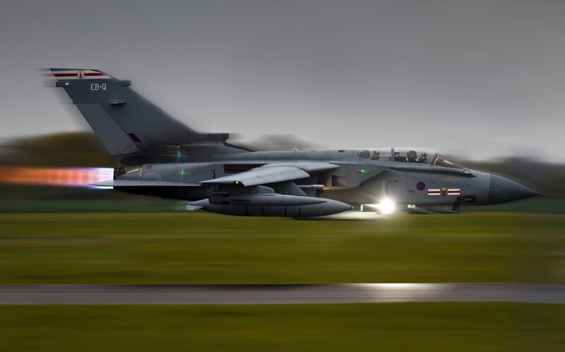 Tornado Fighter Jet — Gray, Dynamic, Photograph, Runway