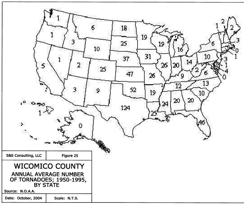 Tornado frequency by US state