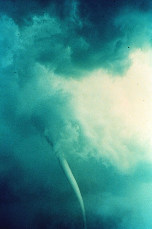 Tornado Funnel Cloud — Blue, Dramatic, Photograph