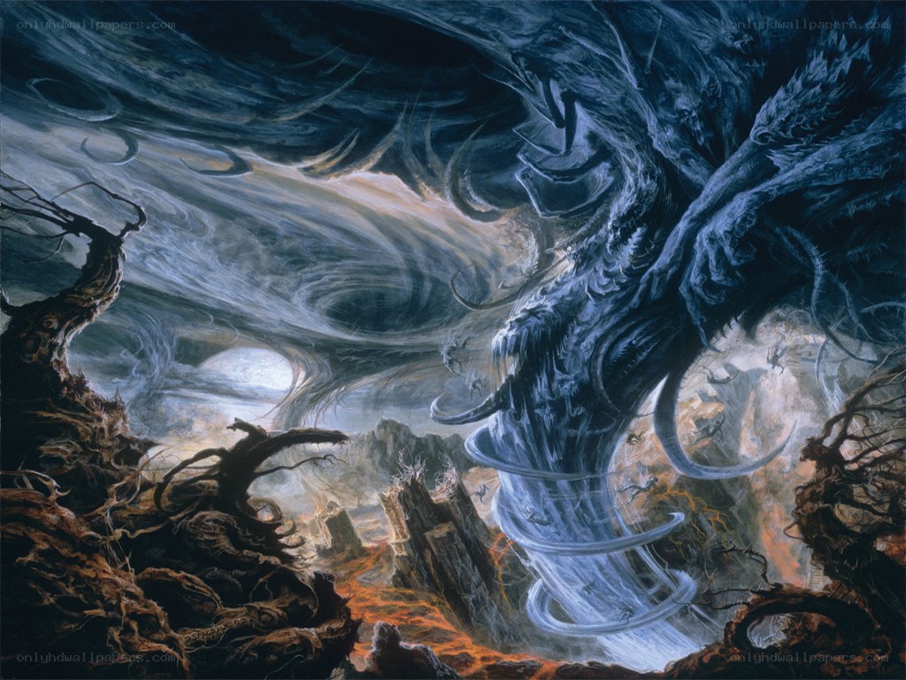 Tornado in a desolate landscape