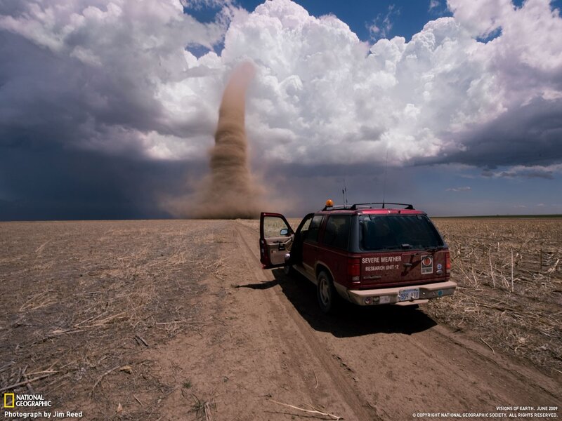 Tornado in Field — Brown, Dramatic