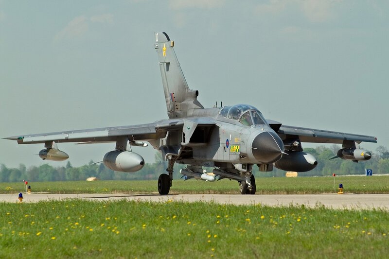 Tornado jet on runway