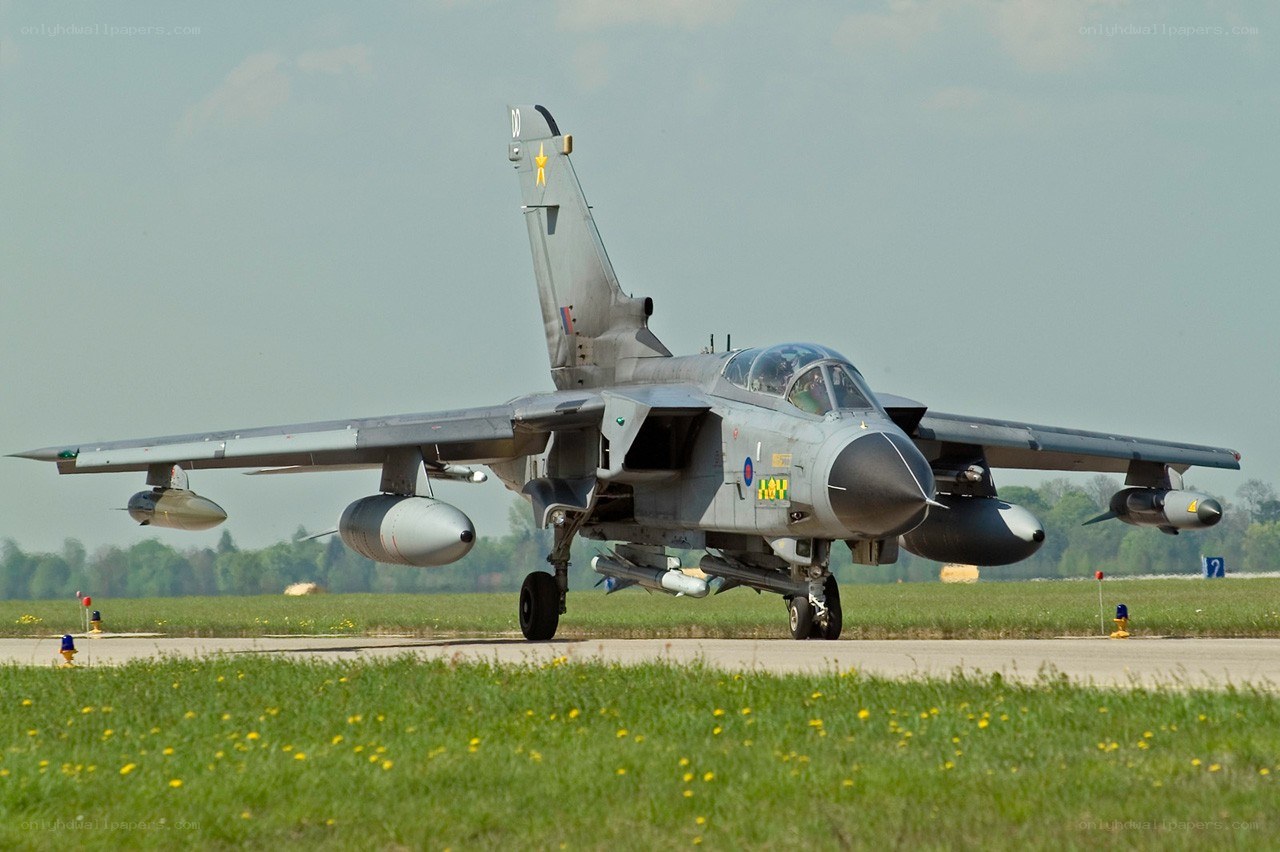 Tornado jet on runway