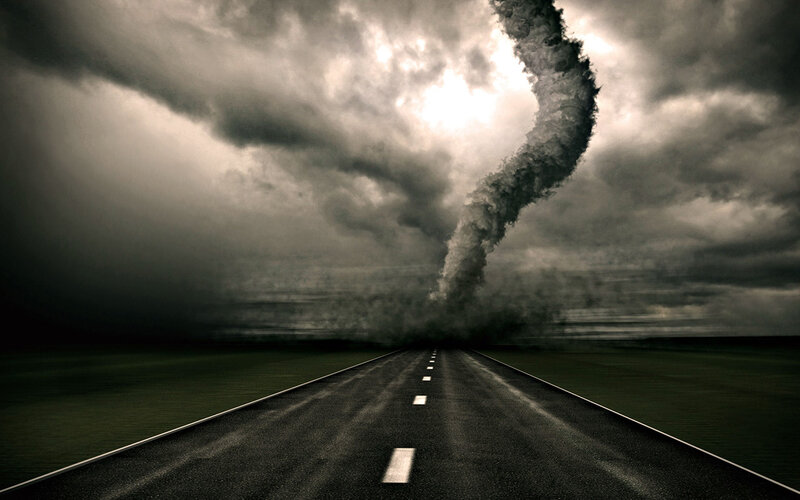 Tornado on a highway