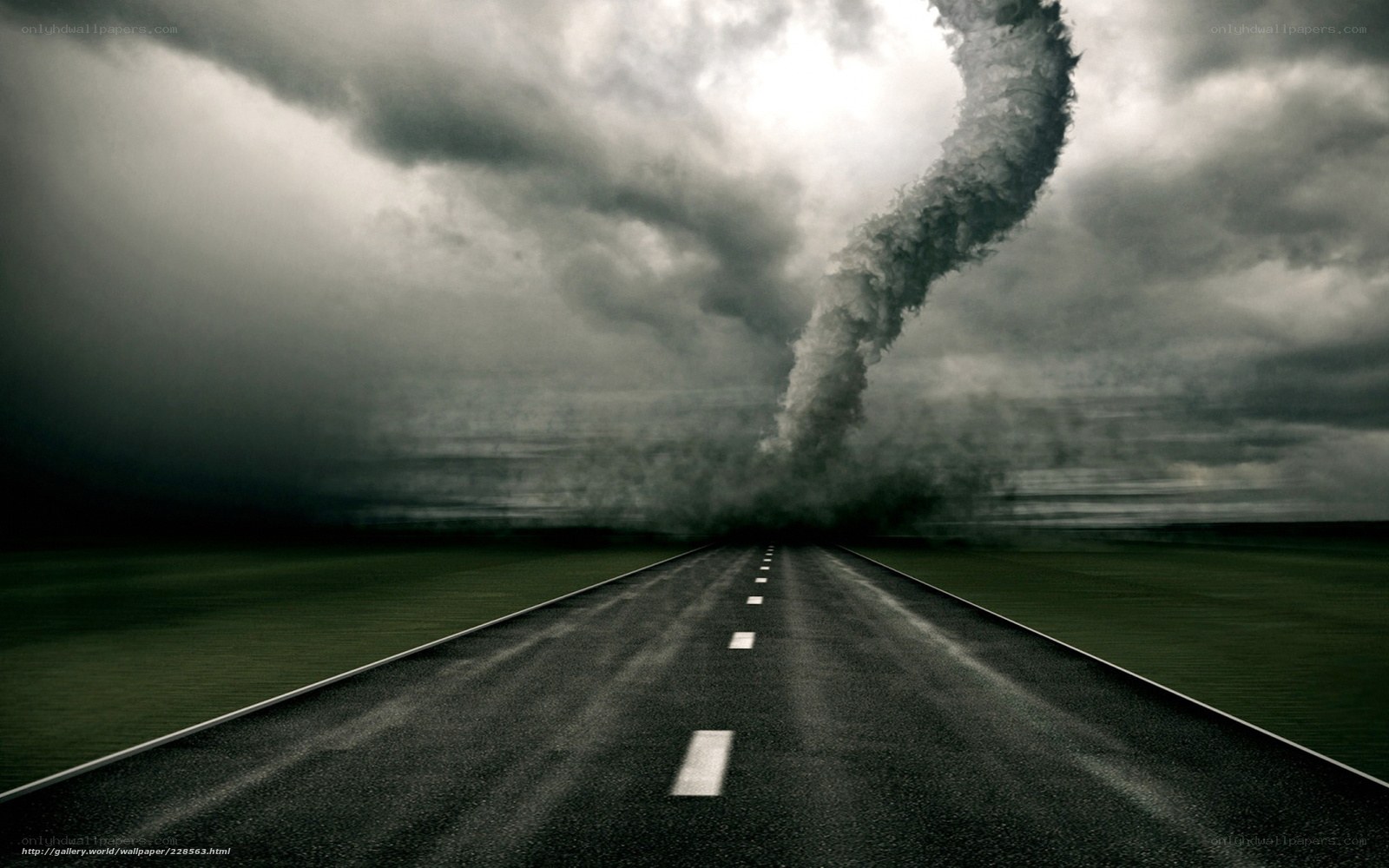 Tornado on a highway