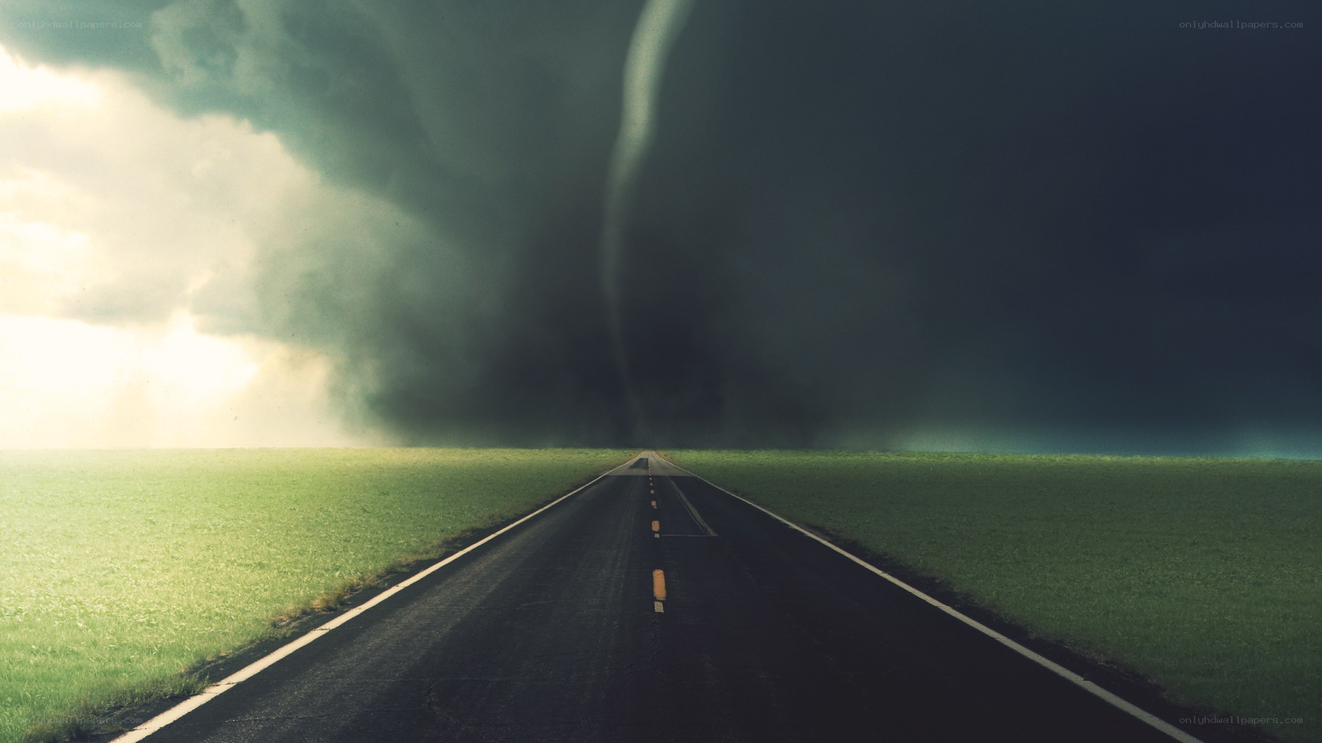 Tornado on a rural road
