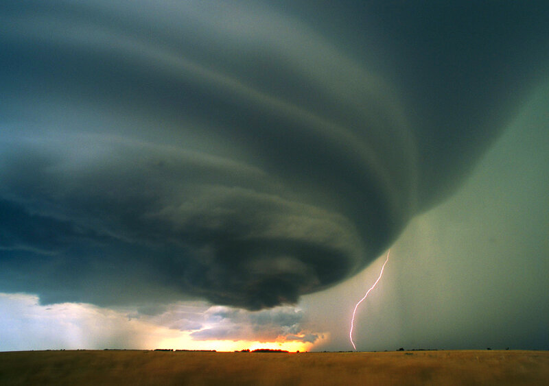 Tornado over a field