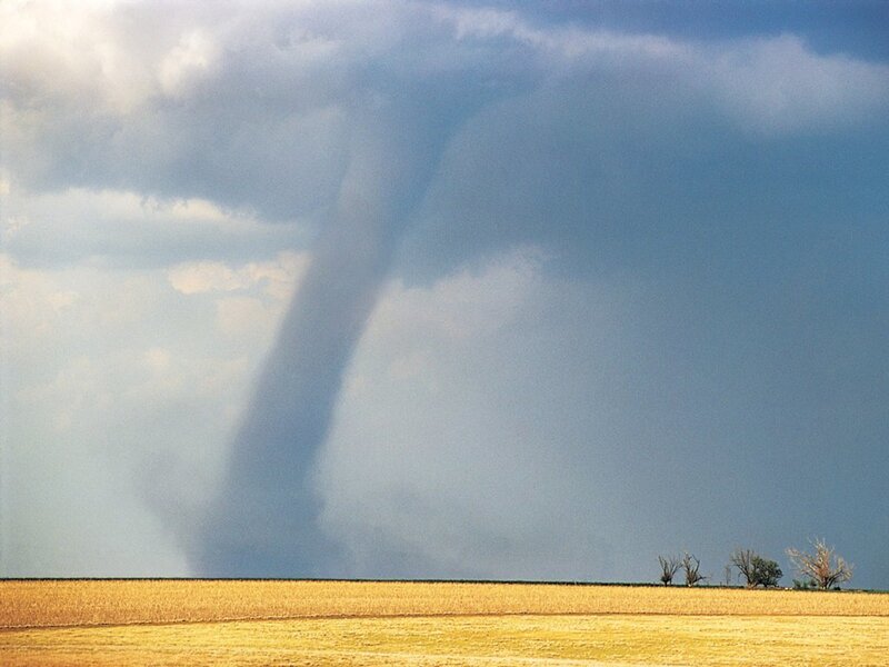 Tornado over a field