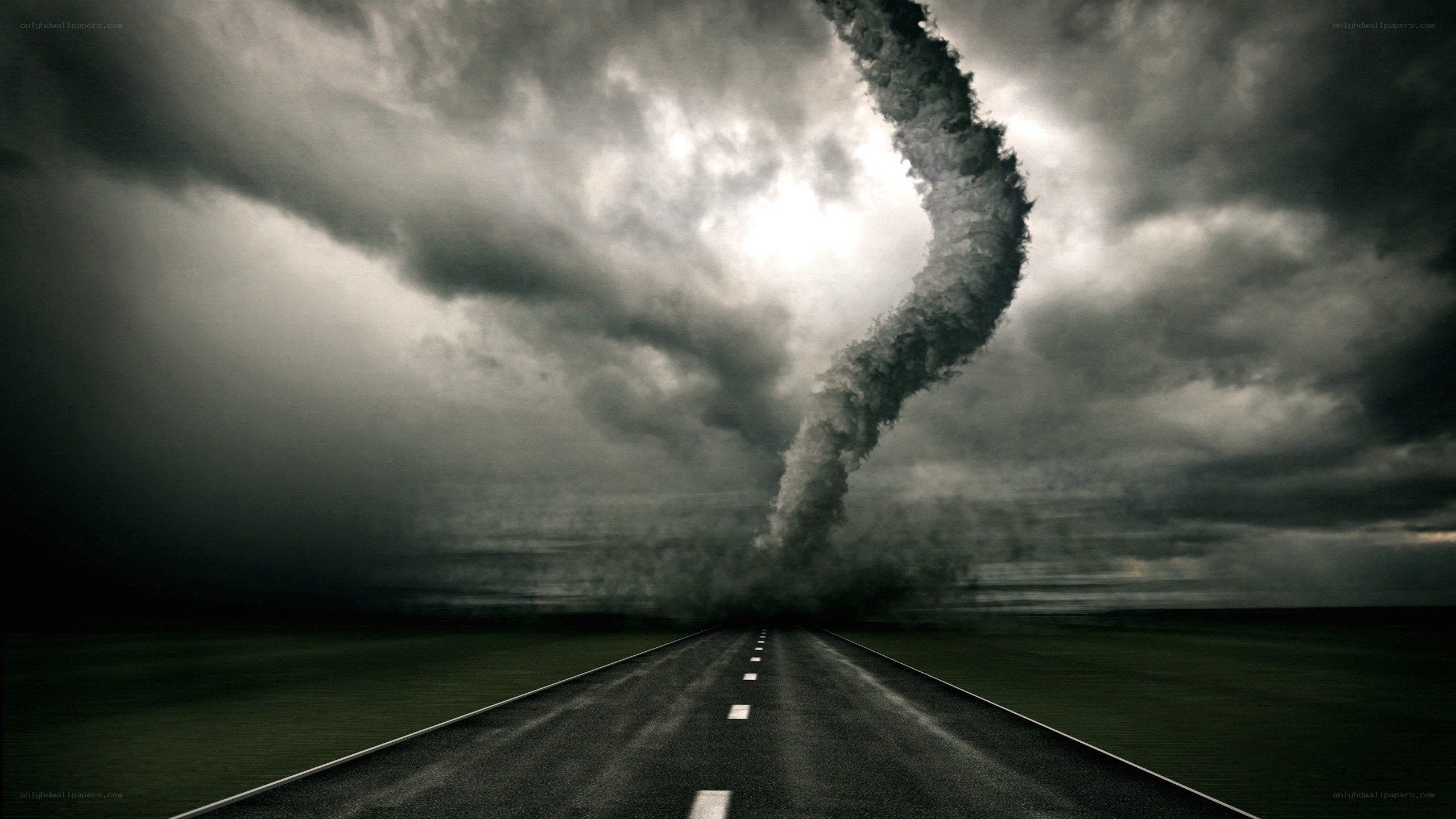 Tornado over a highway