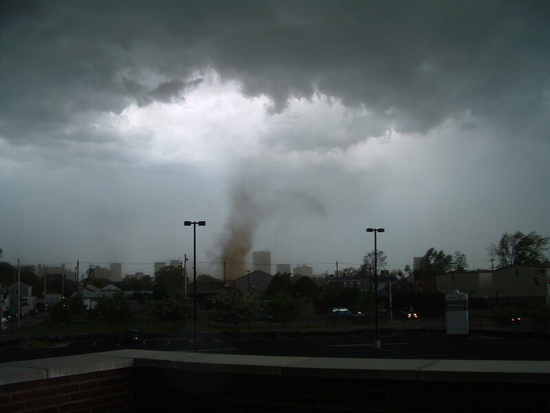 Tornado over City — Gray