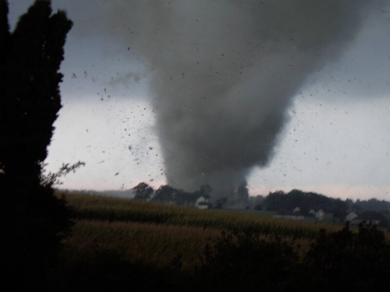 Tornado over Cornfield — Gray