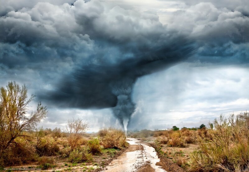 Tornado over Dirt Road