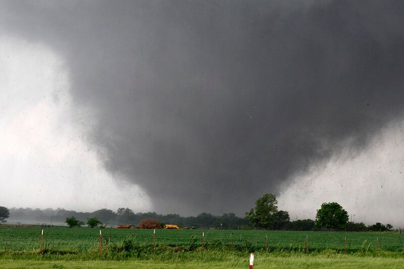 Tornado over Farmland — Green, Dramatic, Afternoon, Photograph, Field