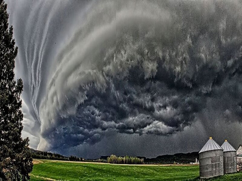 Tornado over Farmland — Green, Dramatic
