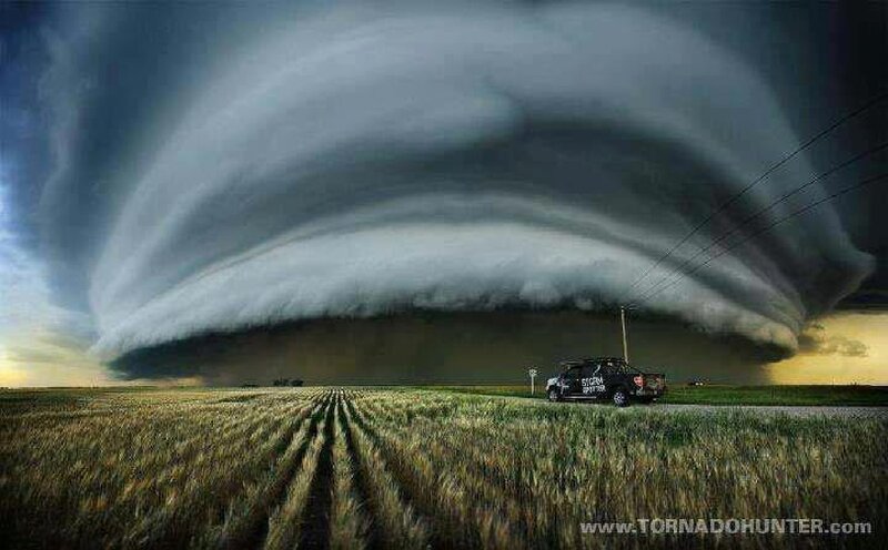 Tornado over Field — Gray, Dramatic
