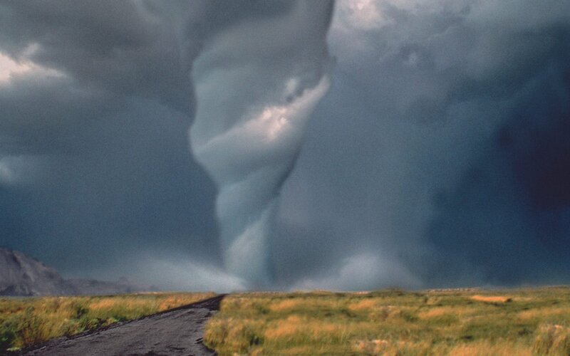 Tornado over Field — Gray