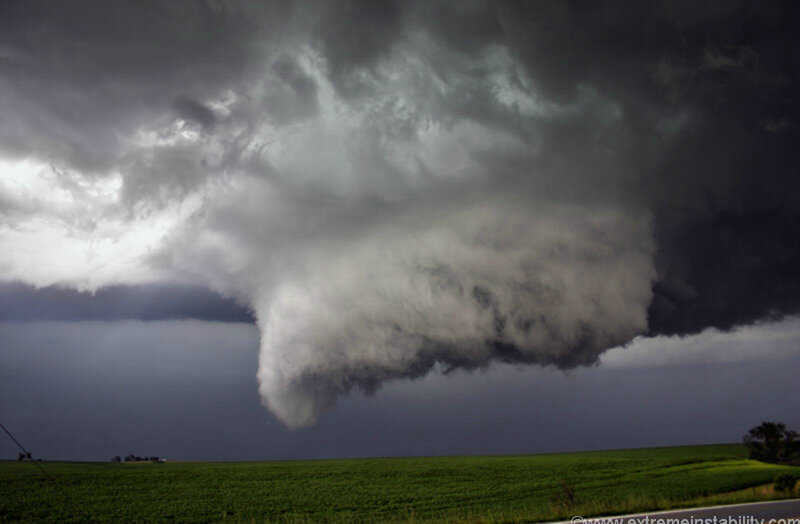 Tornado over Field — Green, Dramatic, Afternoon, Photograph, Clouds
