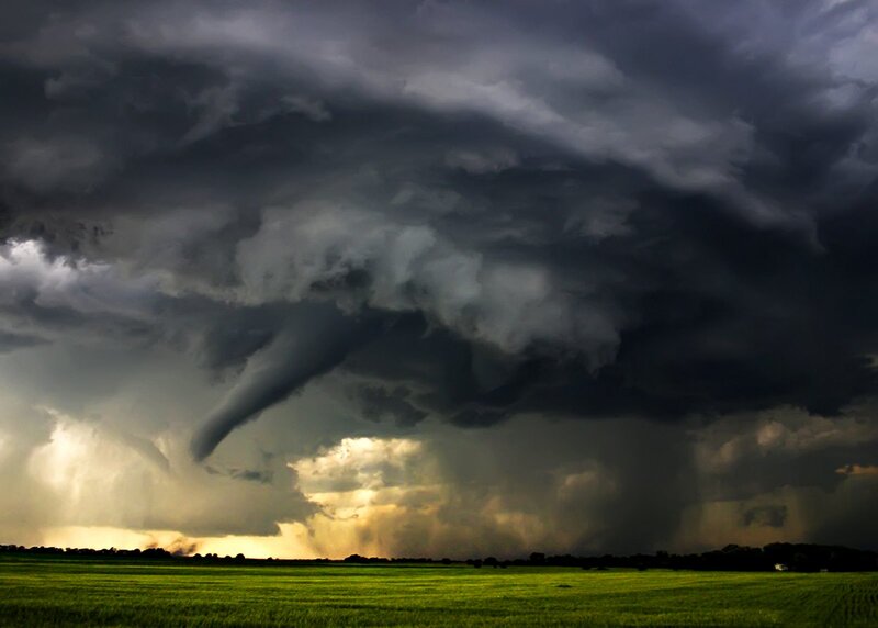 Tornado over Field — Green, Dramatic, Afternoon, Photograph